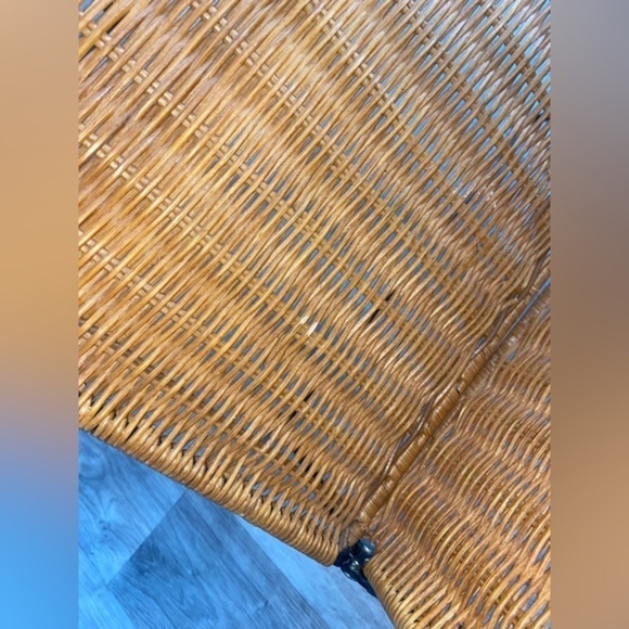 3/75$ Vintage foldable Wicker black metal fire place log holder magazine holder - Picture 15 of 16